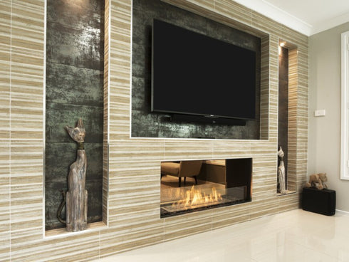 Ecosmart Fire Flex 68DB Double Sided Fireplace Insert - Black Finish / Black Burner - ESF.FX.68DB.B